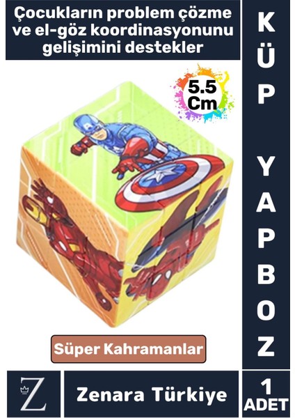 Eğitici Problem Çözme El Göz Koordinasyonu Geliştirici Eğlenceli Süper Kahramanlar Çocuk Küp Yapboz