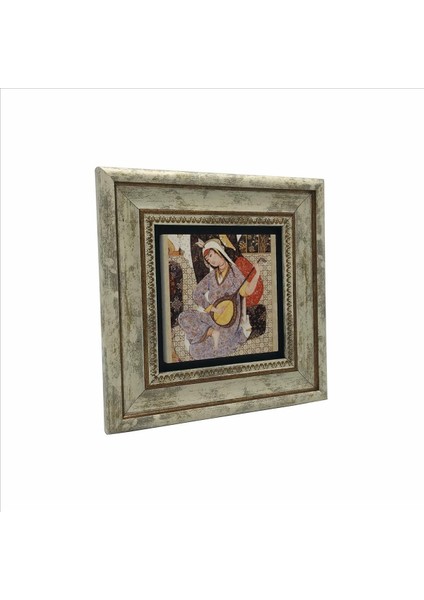 Müzisyen Kadın Minyatür Baskılı Doğaltaş Tablo (20CMX20CM )(KRT-124) fırsatları