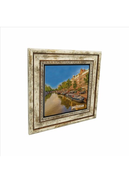 Amsterdam Görseli Baskılı Doğaltaş Tablo (25 x 25 Krg-15)