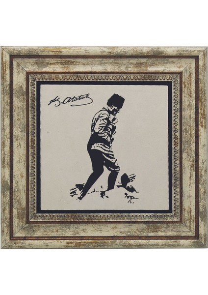 Mustafa Kemal Atatürk Baskılı Taş Tablo 25X25 fiyatları