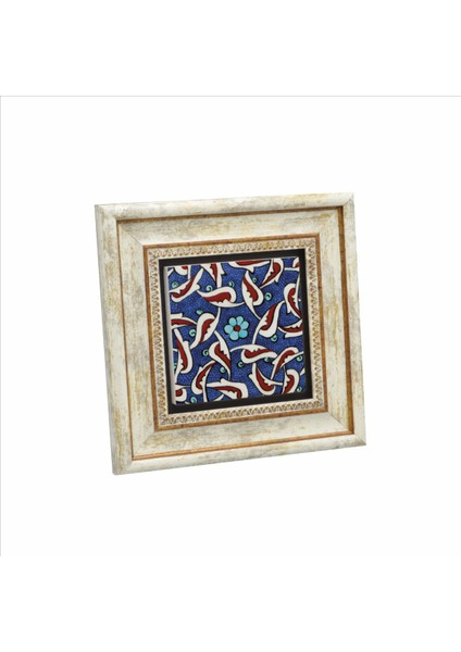 Osmanlı Iznik Çini Deseni Baskılı Taş Tablo 20X20 Kd-33