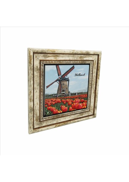 Hollanda Görseli Baskılı Doğaltaş Tablo (25 x 25 Krg-28)