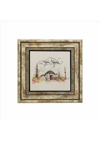 Ayasofya Camii Baskılı Doğaltaş Tablo (25 x 25 Krt-5)