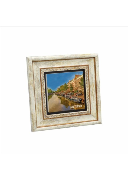 Amsterdam Görseli Baskılı Doğaltaş Tablo 20CMX20CM KRG-015