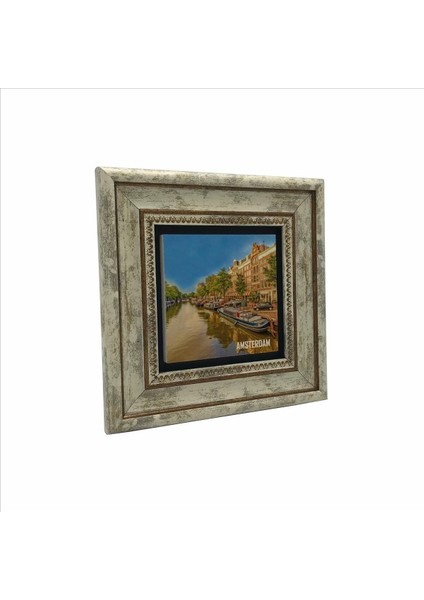 Amsterdam Görseli Baskılı Doğaltaş Tablo 20CMX20CM KRG-015