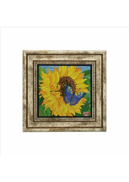 Kelebek Baskılı Doğaltaş Tablo 25X25 KRG-154 fiyatları