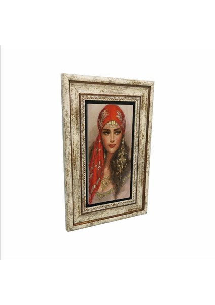 Türk Kızı Baskılı Doğaltaş Tablo 20CMX30CM DRT-036