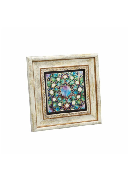 Islami Geometrik Desen Baskılı Doğaltaş Tablo (20 x 20 Kd-8)