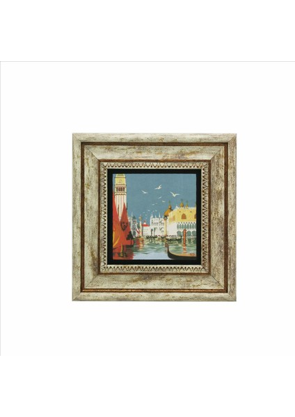 Venedik Görseli Baskılı Doğaltaş Tablo (20 x 20 Krg-48)