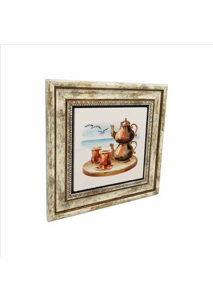 Istanbul - Çay Baskılı Doğaltaş Tablo (25 x 25 Krt-59)