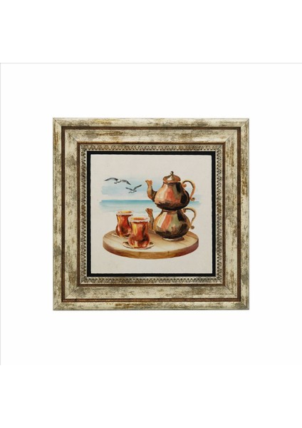 Istanbul - Çay Baskılı Doğaltaş Tablo (25 x 25 Krt-59) fiyatları