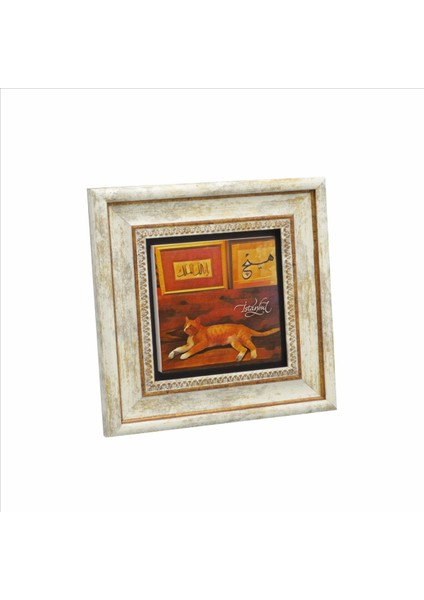 Istanbul Kedisi Baskılı Doğaltaş Tablo 20X20 Krt-65