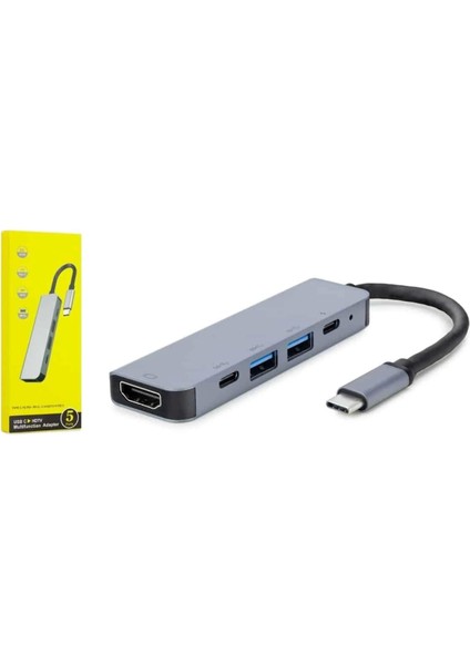 Macbook Pro/air Uyumlu USB Type-C 8 In 1 Hub Dönüştürücü Çevirici Çoklayıcı USB Hdmı Micro Sd 8 Girişli