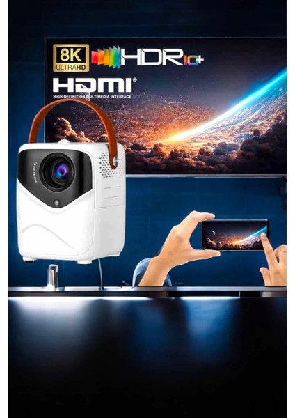 Taşınabilir Android Projeksiyon Wifi Destekli 4K Multimedia Tabanlı Ev ve Ofis Tipi