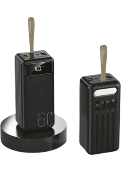 Powerbank 60.000 Mah Taşınabilir Şarj Hızlı El Fenerli Dijital Göstergeli