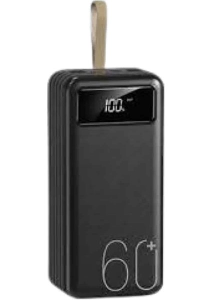 Powerbank 60.000 Mah Taşınabilir Şarj Hızlı El Fenerli Dijital Göstergeli