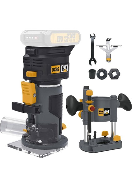 DX82B.3 18VOLT Şarjlı Kömürsüz 6mm Devir Ayarlı Profesyonel Avuç Içi El Frezesi Formika Tıraşlama (Akü Dahil Değildir)