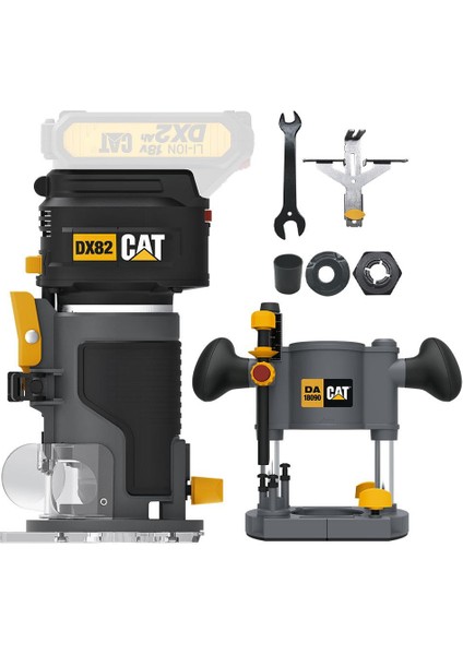 DX82B.3 18VOLT Şarjlı Kömürsüz 6mm Devir Ayarlı Profesyonel Avuç Içi El Frezesi Formika Tıraşlama (Akü Dahil Değildir)