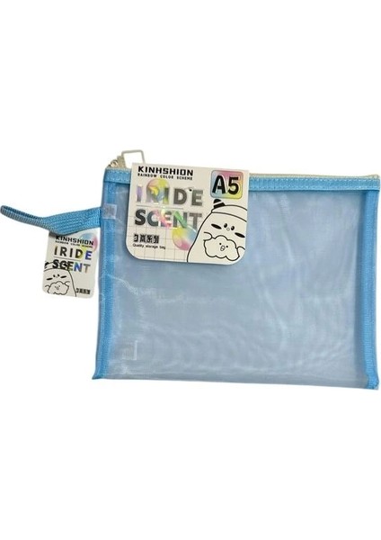 XL5121 Fermuarlı Saplı Fileli Raınbow A5 Çanta ( Mesh Dosya ) - Tekli