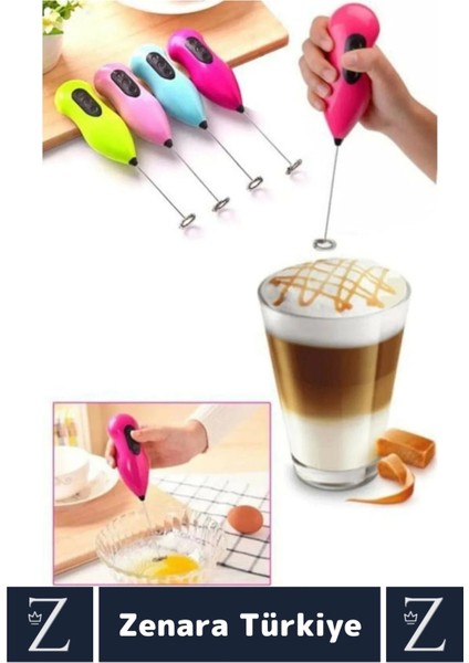 Ergonomik Çelik Uç Soğuk Kahve Süt Köpürtücü Sos Krema Mama Yumurta Çırpıcı Pilli Pratik Mini Mikser