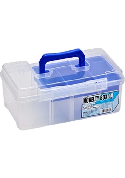 Novelty Box L Şeffaf Malzeme Kutusu (Mavi Detay)