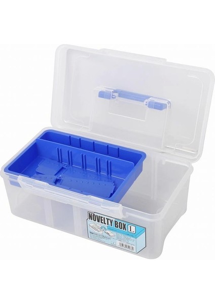 Novelty Box L Şeffaf Malzeme Kutusu (Mavi Detay)