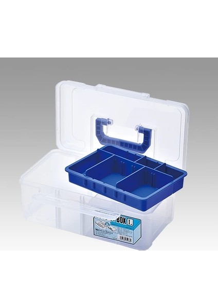 Novelty Box L Şeffaf Malzeme Kutusu (Mavi Detay)
