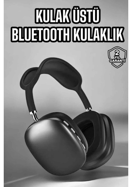 P9 Plus Kulaklık Siyah Bluetooth Bağlantılı Kulak Üstü Kablosuz