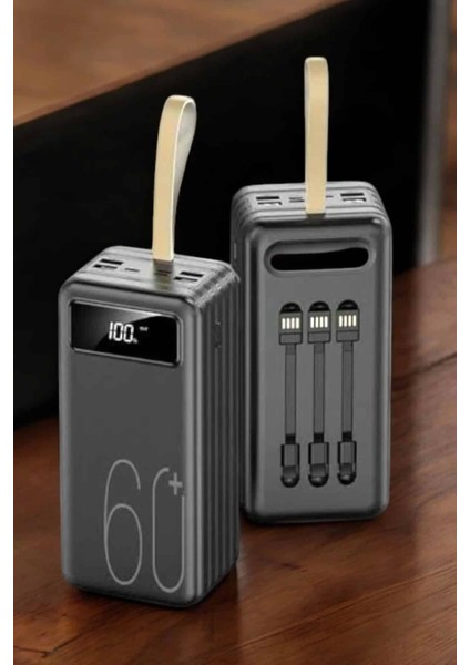 Powerbank 60.000 Mah 4 Portlu Uzun Şarj Süreli Dijital Göstergeli