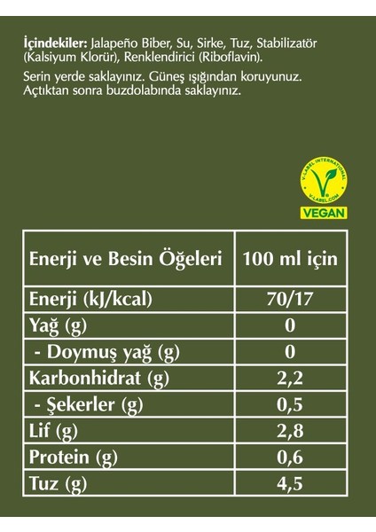 Jalapeno Biber Turşusu 720 CC