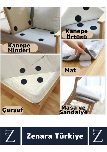 Kendinden Yapışkanlı Iz Bırakmaz Tekrar Kullanılabilir Pratik Halı Kilim Kaydırmaz Cırt Bant 30 Adet modelleri