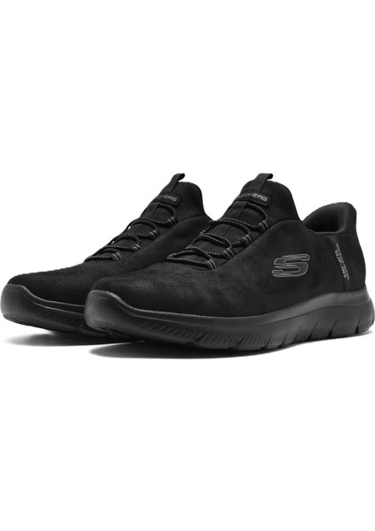 Summits-Korlo Memory Foam Mens Sneaker Hafızalı Taban Lastik Bağcıklı Erkek Günlük Spor Ayakkabı Siyah