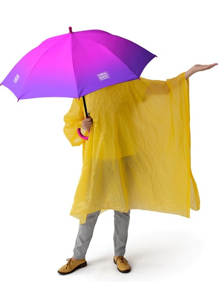 Kids Pembe Mor Renk Geçişli Çocuk Şemsiyesi 12665 modelleri