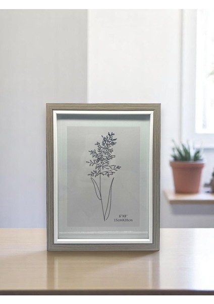 Ciho 15×20 cm Camlı Ahşap Dekoratif Kontrast Beyaz Detaylı Fotoğraf / Anı Çerçevesi