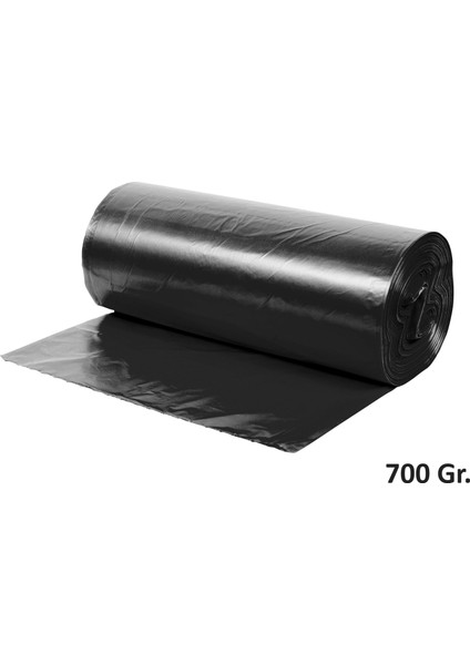 Endüstriyel Jumbo Boy Siyah Çöp Torbası Poşeti - 700 Gr. - 90 Litre - 80 x 110 cm / 10 Adetlik 5 Rulo