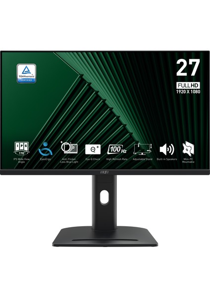 Msı 27 Pro MP275PG 1920X1080 (Fhd) 16:9 Flat IPS 100HZ 1ms Adaptıve-Sync Pıvot Monıtor