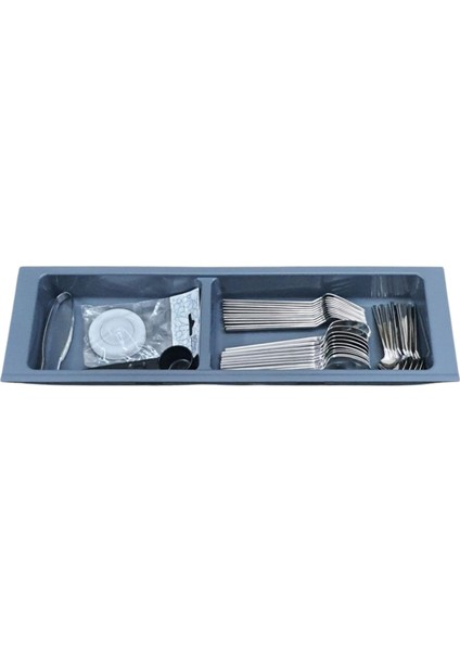 Mutfak Çekmece Içi Iki Bölmeli Kaşıklık 16cm X 48cm Antrasit Gri indirimleri