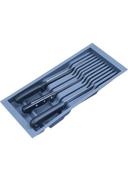 Mutfak Çekmece Içi Bıçaklık 48 Cm X 22 Cm (enden 3 cm Boydan4,5 cm Kesilebilir) - Antresit gri