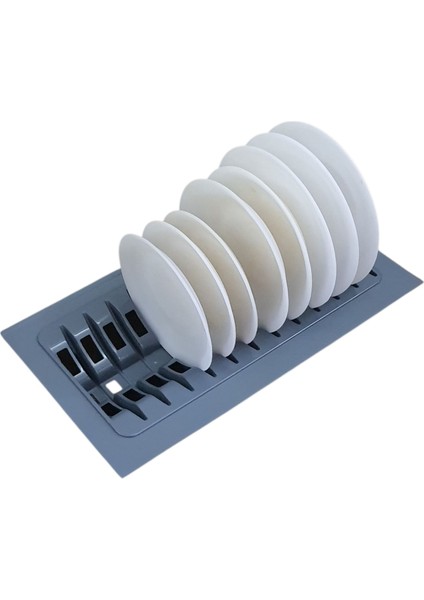 Mutfak Çekmece Içi Tabaklık 27 Cm X 48 Cm (enden 3cm Boydan 6cm Kesilebilir) - Antresit Gri