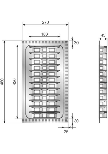 Mutfak Çekmece Içi Tabaklık 27 Cm X 48 Cm (enden 3cm Boydan 6cm Kesilebilir) - Antresit Gri