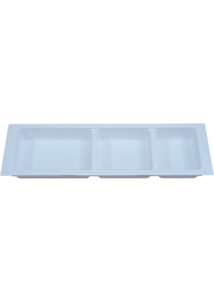 Mutfak Çekmece Içi Üç Bölmeli Kaşıklık 16cm X 48cm Beyaz