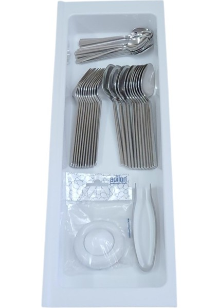 Mutfak Çekmece Içi Kaşıklık Tek Bölmeli 16cm X 48cm Beyaz