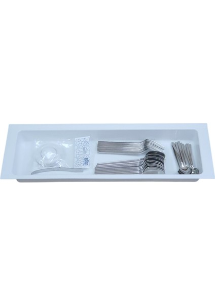 Mutfak Çekmece Içi Kaşıklık Tek Bölmeli 16cm X 48cm Beyaz