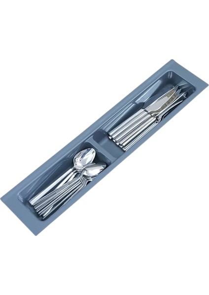 Mutfak Çekmece Içi Kaşıklık Iki Bölmeli Modül 11cm X 48cm Antrasit Gri