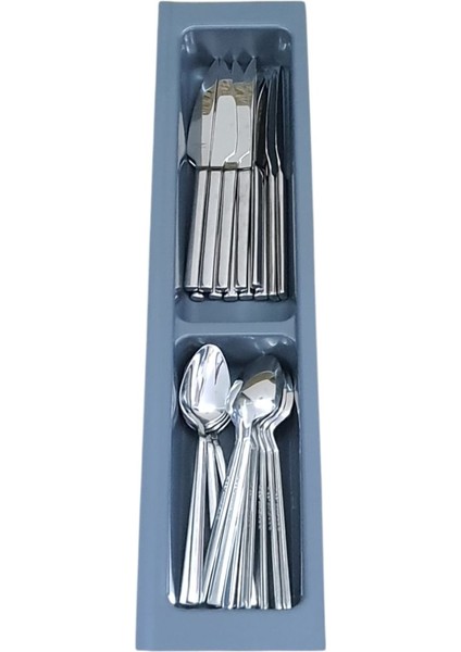 Mutfak Çekmece Içi Kaşıklık Iki Bölmeli Modül 11cm X 48cm Antrasit Gri