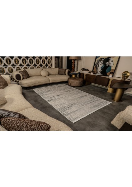 Cunda CN018 Gri Uzun Ömürlü Yumuşak Dokulu Salon Mutfak Koridor Oturma Odası Yolluk Halı