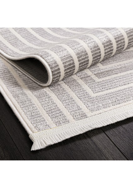 Cunda CN015 Gri Uzun Ömürlü Yumuşak Dokulu Salon Mutfak Koridor Oturma Odası Yolluk Halı