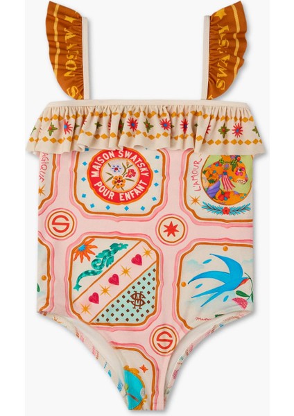 Bg Store Kız Çocuk Desenli Mayo