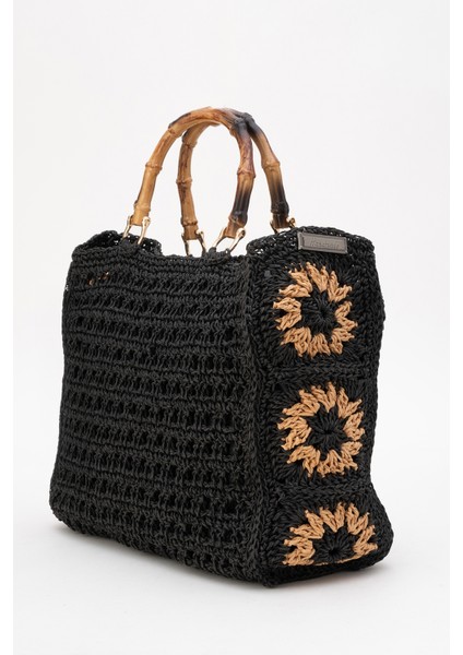 Kadın Hasır Handmade Bohem Kol Çantası Zy 25020 Siyah fiyatları
