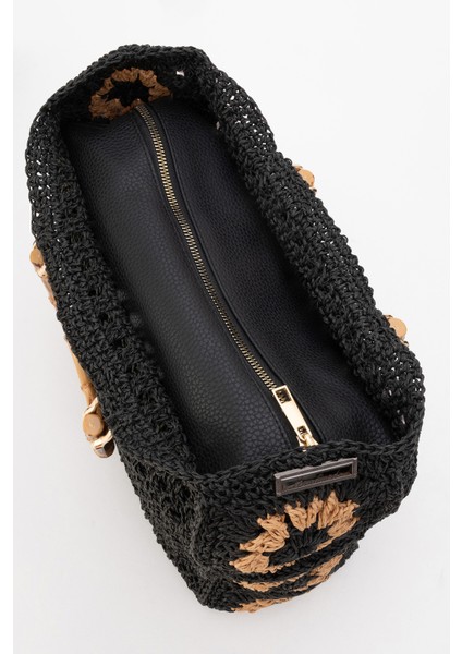 Kadın Hasır Handmade Bohem Kol Çantası Zy 25020 Siyah modelleri